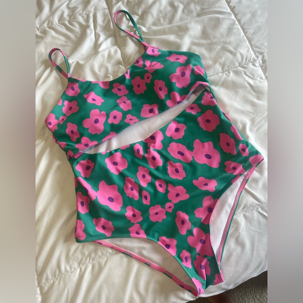 Pink lily cut out one piece